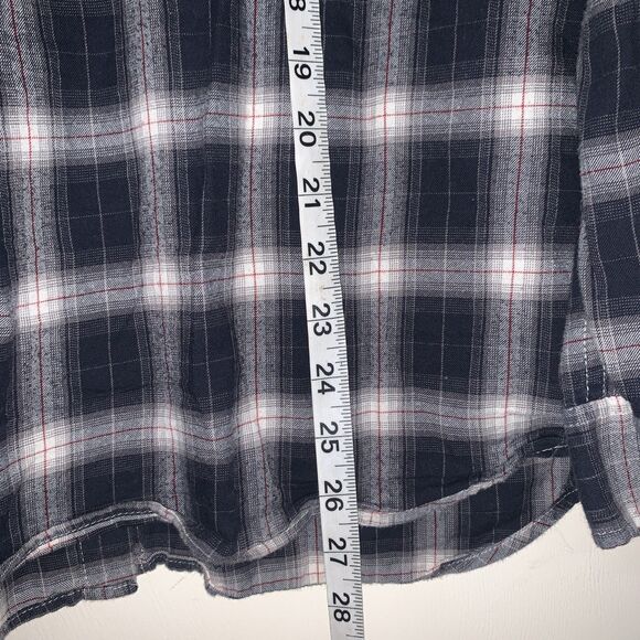 Pendleton Cotton Shirt Womens Size Large Blue Gray Red Plaid Flannel Soft Preppy - Picture 5 of 9